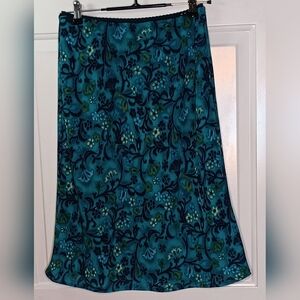 Paul Harris Blue and Green Floral Skirt Size S